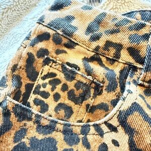 Cider leopard print wide leg jeans